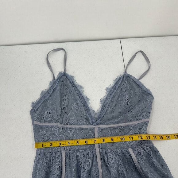 Superdown Small Blue Lace Mini Dress Backless Open Back Cocktail Party Revolve - Picture 4 of 9